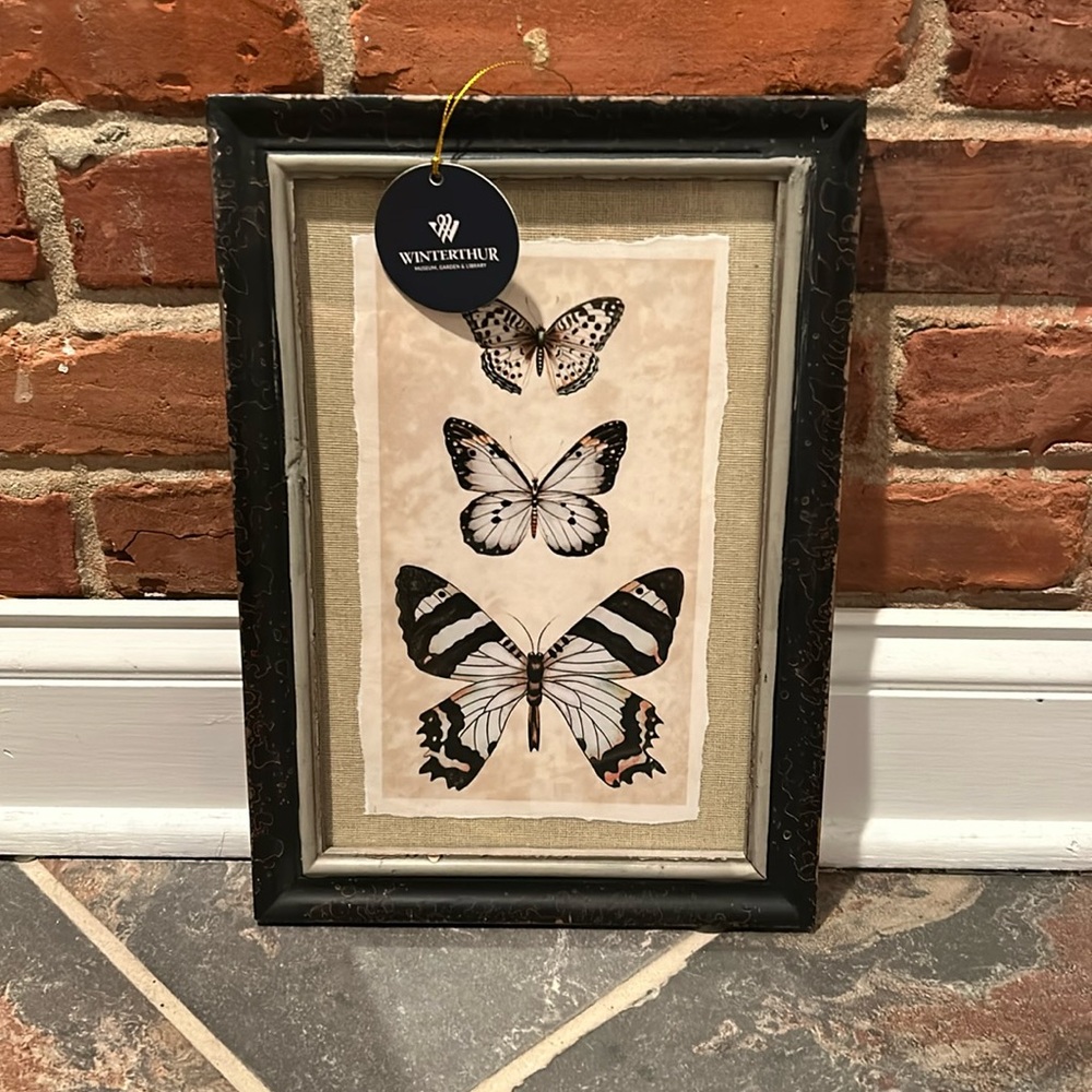 Butterfly Print Framed Black and White